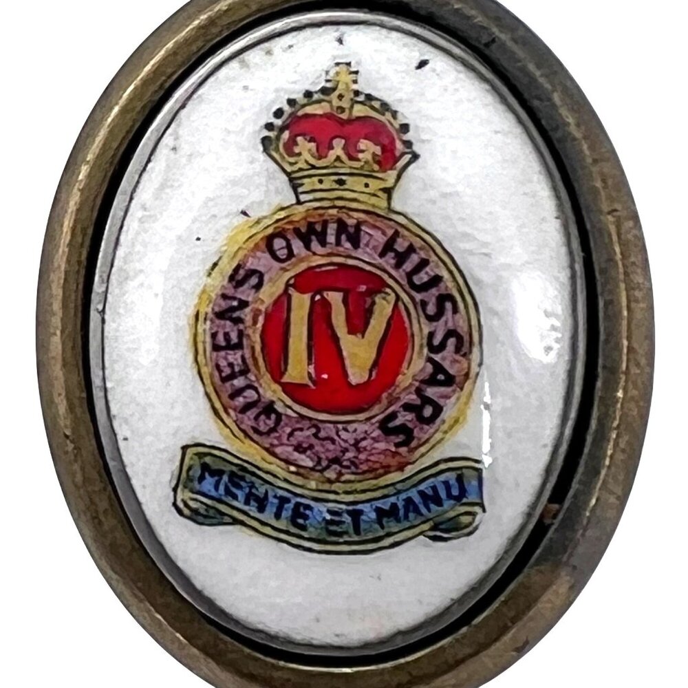 Queens Own Hussars IV Enamel & Brass Tie Clip Pin Badge Canterbury Mente Et Manu - Picture 2 of 11
